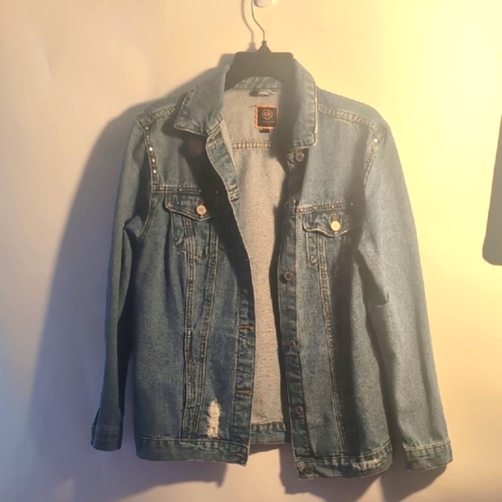 Vintage Blue Denim Trucker Jacket - Size Medium - Classic Jean Jacket - Picture 1 of 12